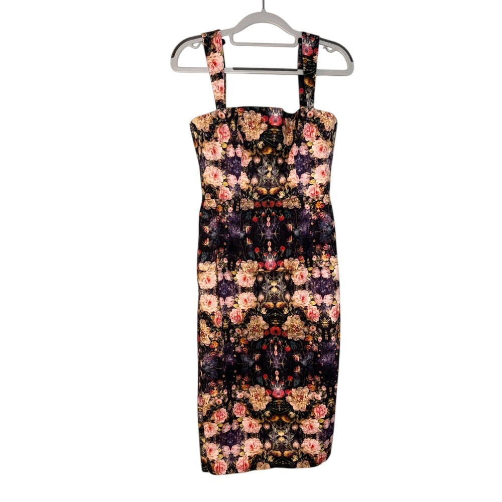 Janie Bryant for‎ Black Halo floral sleeveless Bodycon midi dress